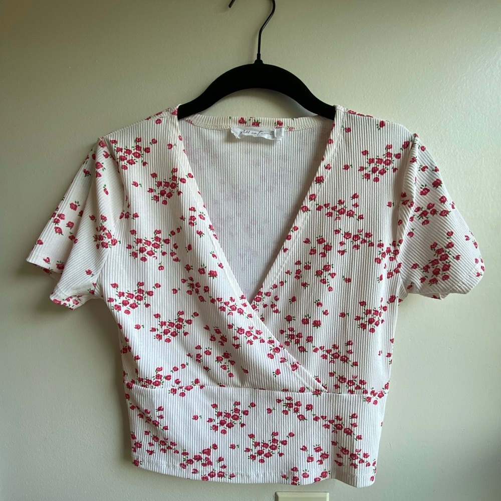 All in Favor Flower Crop Top Shirt